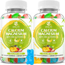 Calcium Magnesium Zinc Gummies With Vitamin D3, Sugar Free Calcium Gummies For Women Men, High Potency Magnesium Gummies For Bone & Muscle & Immune Health, Raspberry Flavor - 120 Count