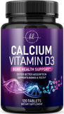 Calcium Supplements For Women 1200 Mg Plus 1600 Iu Vitamin D3, Bone Health, Teeth & Immune Support - Mineral Supplement With Vitamin D High Absorbable Premium 600 Mg Calcium Carbonate - 60 Tablets