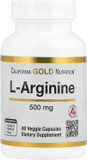 California Gold Nutrition L-Arginine, 500 Mg, 60 Veggie Capsules