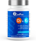 Canprev D3 & K2 Vitamins 240 Softgels, 240-Day Supply, 1000Iu Vitamin D3 & 120Mcg K2, Supports Strong Bones, Teeth & Heart Wellness, Easy-To-Absorb With Organic Coconut Oil, No Gmo, Gluten, Soy, Dairy
