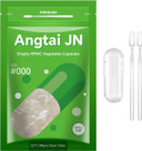 Capsules Size 000 Vegan Empty Plant Based Clear (500 Count) Gluten Free, Non-Gmo, Halal Certified Pill Caps Filling Kit With 2 Spoons For Vegetarian Diy Your Own Supplements