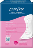Carefree Ultra Thin Pads For Women, Regular Pads Without Wings, 40Ct