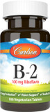 Carlson - B-2, 100 Mg Riboflavin, Energy Production, Vision Support & Healthy Skin, 250 Vegetarian Tablets
