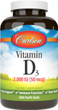 Carlson - Vitamin D3, 2000 Iu (50 Mcg), Bone Health, Muscle Health, Cholecalciferol, Vitamin D Supplements, Vitamin D3 Soft Gels, 360 Softgels