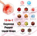 Cayenne Pepper Drops Liposomal Liquid Supplement, 13-In-1 Cayenne Pepper Drops With Beet Root, Vitamin B3, Hawthorn Berry, Panax Ginseng, Berberine, Ceylon Cinnamon, Turmeric Curcumin Extract