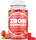 Center-Filled Iron Gummies For Adults & Kids - Iron Supplement With Vitamin B6, B12, C, Zinc, Folate - Support Women Iron Deficiency, Anemia, Blood Builder - Sugar Free Vegan 60Ct Apple & Kiwi Flavor