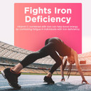 Center-Filled Iron Gummies For Adults & Kids - Iron Supplement With Vitamin B6, B12, C, Zinc, Folate - Support Women Iron Deficiency, Anemia, Blood Builder - Sugar Free Vegan 60Ct Apple & Kiwi Flavor