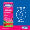 Children'S Benadryl Dye-Free Allergy Relief Liquid + 12.5 Mg Diphenhydramine Hcl, Antihistamine Allergy Medicine For Kids Helps Relieve Runny Nose & Sneezing, Bubble Gum Flavor, 4 Fl. Oz