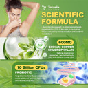 Chlorophyll Body Deodorizing Supplement With Probiotic & Prebiotic, Magnesium, Zinc, L-Glutamine Deodorant Supplements For Women & Men, 120 Count