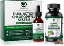 Chlorophyll Liquid Drops & Capsules Combo, Dual Action Support For Cleansing, Energy & Oral Freshness, Immune Support, Internal Deodorant, Skin & Gut Health, Vegan, Sugar-Free, 2Oz + 120 Caps