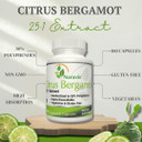 Citrus Bergamot Extract - 180 Capsules - 25:1 Extract - 50% Polyphenols - Black Pepper For Enhanced Absorption - Cholesterol Lowering Supplements - Polyphenols Supplement
