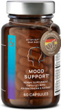 Clav Mood Support Supplement - With Ashwagandha + Saffron Extract + 5-Htp Griffonia + Siberian Ginseng + Rhodiola Rosea - 60 Capsules