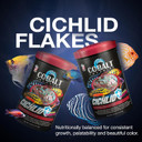 Cobalt Aquatics Cichlid Flakes 5Oz - Probiotic Formula For Growth, Color & Health - Blue Flakes For Digestive & Immune Support - For Clear Aquariums