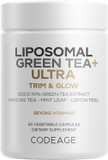 Codeage Liposomal Green Tea+ Ultra Potency - Egcg 90% Green Tea Extract, Organic Matcha Green Tea Powder, Peppermint, Lemon Peel - Vegan, Non-Gmo, Gluten-Free - Liposomal Delivery - 60 Capsules