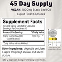 Cold Pressed Black Seed Oil Capsules 1000Mg, 45 Servings - Vegan, Non-Gmo, Gluten Free, Gelatin Free Black Seed Oil