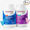 Conceive Plus Fertility Supplements For Women & Men | 30-Day Supply Fertility Support Bundle | Premium Fertility Vitamins For Male And Female Conception | 2 X 60 Soft Capsules