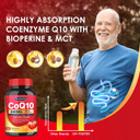 Coq10 200Mg With Pqq & Shilajit - High Absorption With Bioperine Coenzyme Q10 Supplements - Powerful Antioxidant For Heart & Brain Health And Energy-Production - 120 Veggie Capsules