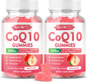 Coq10 Gummies 250Mg, Coenzyme Q10 Supplements Plus Omega-3, Vitamin B6 & Zinc, High Absorption Coq10 Supplement For Cellular Energy & Antioxidant Support, Vegan, Peach Flavor, 120 Count