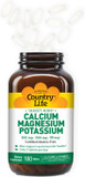 Country Life Target Mins - Calcium Magnesium Potassium Bone & Heart Health Supplement, 1000Mg Calcium, 500Mg Magnesium, Supports Calcium Utilization, 180 Tablets  Certified Gluten Free & Vegan