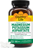 Country Life Target-Mins Magnesium Potassium Aspartate, 600Mg/198Mg, 90 Tablets, Certified Gluten Free, Certified Vegan