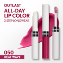 Covergirl Outlast All-Day, 050 Heat Wave, Lip Color, 24-Hour Wear, Hydrating Balm, Kiss-Proof, Moisturizing, Vegan Formula, 0.07Oz/0.08Oz