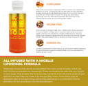 Curcumin Gold, From Turmeric With Ginger Oil & Dha Omega-3S, Micelle Liposomal Enhanced Absorption, Joint Health, 15 Day Supply
