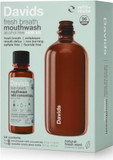 Davids Fresh Breath Mouthwash Kit, Non-Burning, Alcohol-Free, Fluoride-Free, Sulfate-Free, Gum And Mouth Detox, Antiplaque, Relieves Dry Mouth (4Oz Concentrate + 16Oz Empty Reusable Glass Bottle)