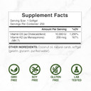 Deal Supplement Vitamin D3 10,000 Iu + K2 Mk7 200Mcg Softgels, 250 Count | 2-In-1 Complex With Virgin Coconut Oil | Supports Heart, Bone, Teeth & Immune Health | Easy To Swallow