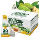 Dedicad Soursop Leaves Tea Bags With Ginger, 30 Tea Bags, 2Gr/Bag - Non-Gmo/Caffeine Free - Support Digestion, Well Skin, Immune System