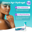 Dimora Antibacterial Gel Wound Dressing 1Oz - Silver Hydrogel First Aid Ointment For Wound Healing, Antibacterial Care For Minor Cuts, Abrasions, Lacerations & Burns, Safe Non-Amorphous Formula