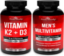 Divine Bounty Vitamin K2 With D3 & Men'S Multivitamin Bundle