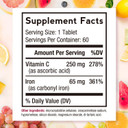 Doctor'S Recipes Iron Supplement For Women Men - Gentle Iron Bisglycinate With Vitamin C, B6, Folate & B12 - Non-Constipating & Stomach Friendly Iron Pills For Blood & Energy Support, 180 Vegan Caps