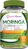 Doctor'S Recipes Moringa 11,000 Mg Strength, Complete Green Superfood, Natural Antioxidant Support, Non-Gmo, 60 Vegan Caps, No Caffeine Soy Gluten