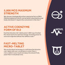 Doctor'S Recipes Vitamin B12, Methylcobalamin 5000 Mcg 90 Fast Dissolve Tablets, Natural Peach Flavor, Vegan Methyl, Energy Metabolism & Nervous System