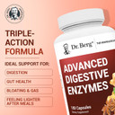 Dr. Berg Advanced Digestive Enzymes With Apple Cider Vinegar - Includes Digestive Health Ingredients Like Betaine Hydrochloride (Hci), Ginger Root & Peppermint Leaf - 180 Capsules
