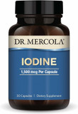 Dr. Mercola Iodine - 1,500 Mcg Iodide - Supports Thyroid & Metabolic Function - Licaps Capsules - Non-Gmo, Gluten-Free & Soy-Free - 30 Capsules (30 Servings)