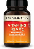 Dr. Mercola Vitamins D3 & K2 - Supports Immune, Brain, Cardiovascular, Respiratory & Bone Health - Gmo-Free, Gluten-Free & Soy-Free - 30 Capsules (30 Servings)