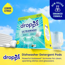 Dropps Ultrawash Dishwasher Pods, Lemon Citrus (32 Count) - Biobased Power Deep Clean Dishwasher Detergent Tablets For Sparkling Shiny Dishes - No Rinse Aid Or Pre-Wash Needed - Dishwashing Pods