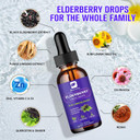 Elderberry Syrup Black Elderberry Drops With Quercetin, Panax Ginseng, Vitamin C And Zinc, Sambucus Elderberry Syrup Liquid, Vegan, Non-Gmo & Gluten Free
