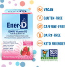 Ener-D Sugar Free Vitamin D3 Orange Multivitamin Drink Powder - Natural Immune & Energy Support For Women & Men - Zinc C & B Vitamins Plus Electrolytes Vegan & Non-Gmo Real Fruit Juice - 24 Count