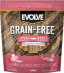 Evolve Grain Free Salmon And Sweet Potato Jerky Bites Dog Treats