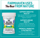 Farmhaven 60 Billion Cfu Probiotic - 8 Probiotic Strains - Prebiotics & Postbiotics - Supports Digestive & Immune Health - Delayed Release - Shelf Stable - Non-Gmo, Gluten Free - 30 Caps
