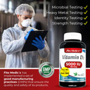 Fito Medic'S Lab - Vitamin D - 5000 Iu Of - Vitamin D3-360 Softgels - Vitamin D3 5000 Iu - For Bone, Teeth, Muscle And Immune Health Support, Ultra High Absorption, Vitamina D3