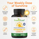 Forestleaf Vitamin D3 50,000 Iu | Vit D - Vit D3 Vitamin D Supplement For Women And Men | Bone Health, Teeth, Immune Support | Easy To Swallow Pills | High Potency Weekly Dose, 2-Year Supply, 120 Caps