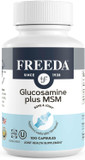 Freeda Glucosamine Msm  Vegan Joint Flexibility & Mobility Supplement  Vegetarian Glucosamine Without Shellfish  Supports Joint Function  Third-Party Tested  (100 Capsules)