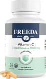 Freeda Timed Release Vitamin C 1000Mg  Slow-Release For All-Day Immune & Antioxidant Support, Gentle On Stomach, Kosher & Vegan, High-Absorption Tablets (100 Tablets)
