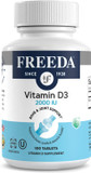 Freeda Vitamin D3-2000 Iu  High-Potency Vitamin D For Bone Strength & Immune Support  Easy-To-Swallow Tablets  100 Tiny Tablets