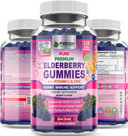 Fresh Healthcare Elderberry Gummies With Vitamin C, Zinc & Sambucus Elderberry 30:1 Extract - 100% Vegan - Immune Support For Adults & Kids - 120 Count Gummy Supplement
