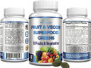Fruit And Veggie Superfood Greens - 28 Fruits And Vegetables Incl. Alfalfa, Barley Grass, Spirulina, Beet Root, Tart Cherry, Concentrated Natural Antioxidants- 60 Tablets