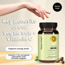 Future Kind Vegan Iron Supplement For Men & Women With Vitamin C For Energy, Focus And Immunity Support - 30-Day Supply, One Capsule A Day (30Ct In Glass Bottle)